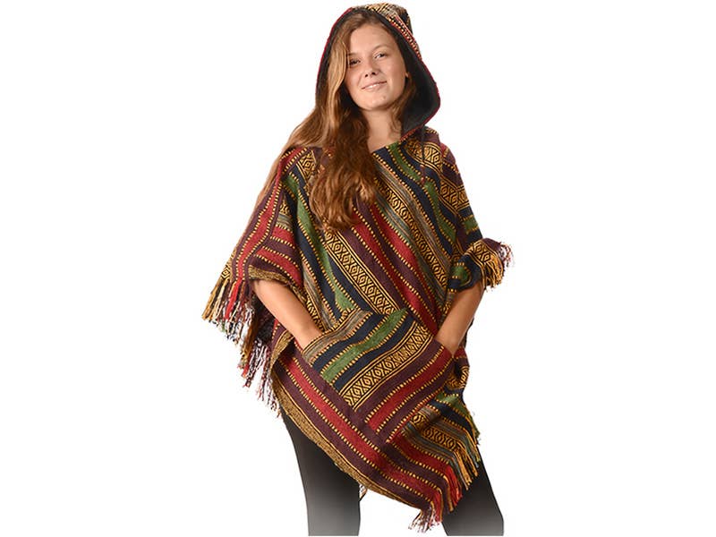 Born To Be Wild Hooded Gheri Fringed Poncho