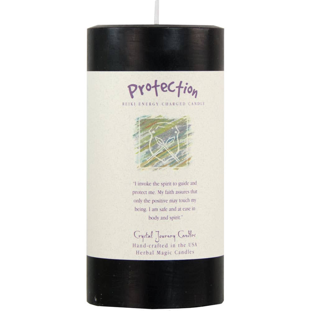 Reiki Herbal Pillar Candle Protection 3"X 6"