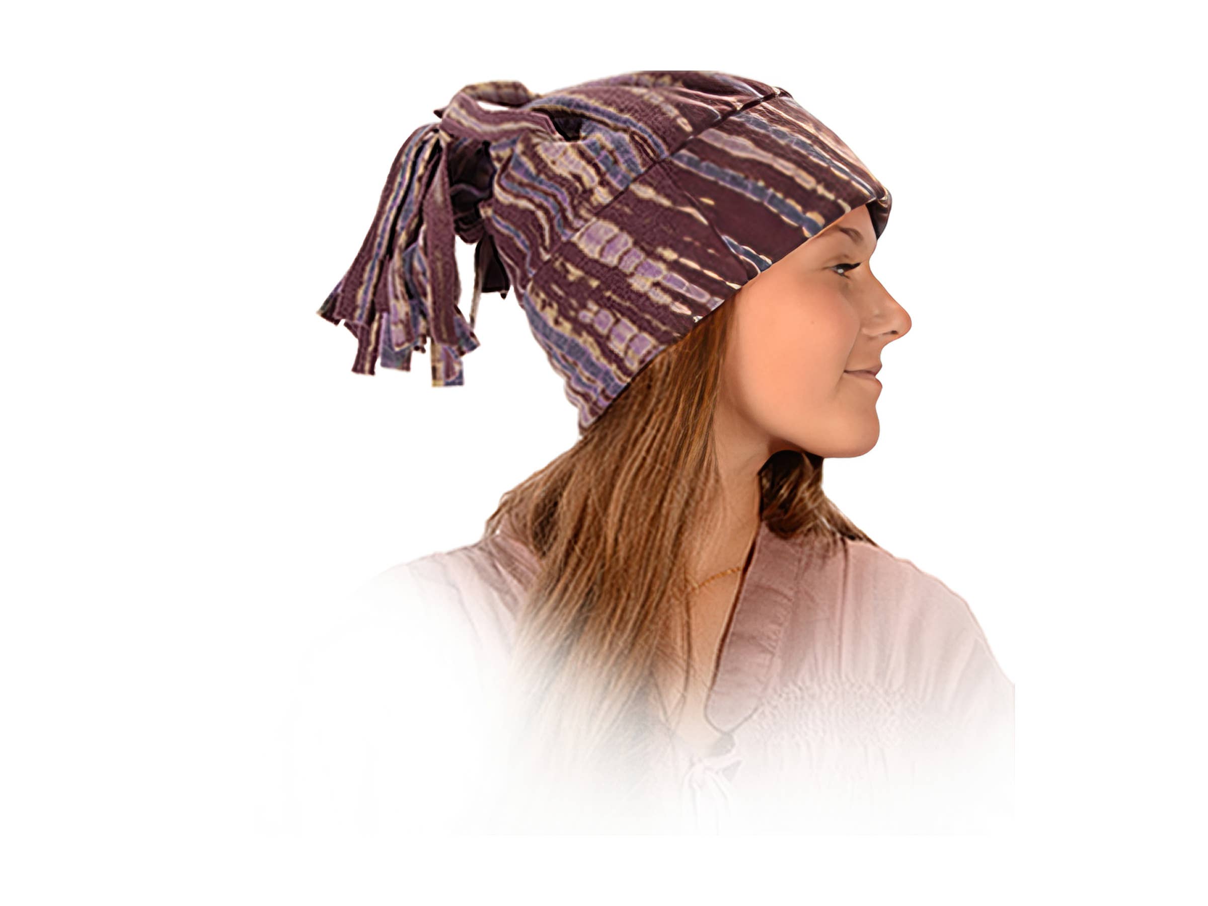 TYE DYE FLEECE W/FRINGED MOP TOP SKI HAT