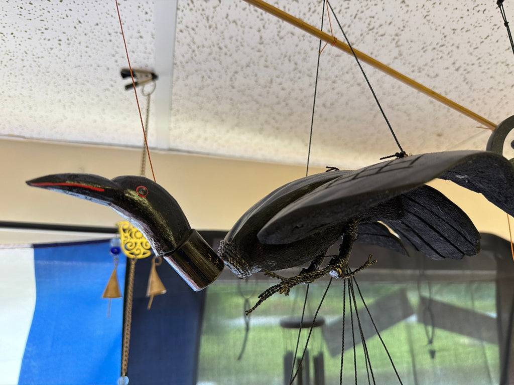 Bamboo Windchime Animated - Raven