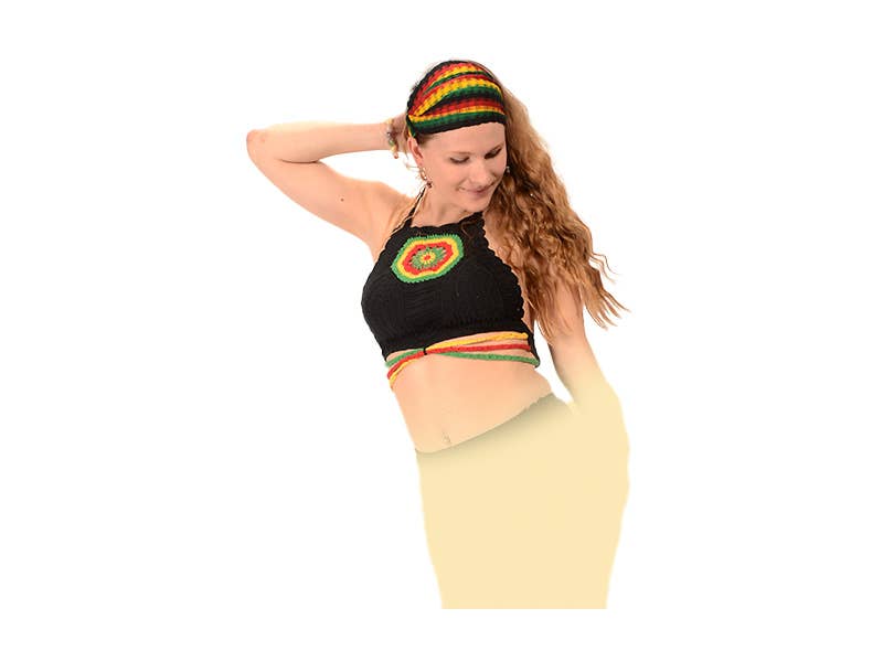 Eezy Breezy Rasta Loose Weave Elastic Headband/Kerchief