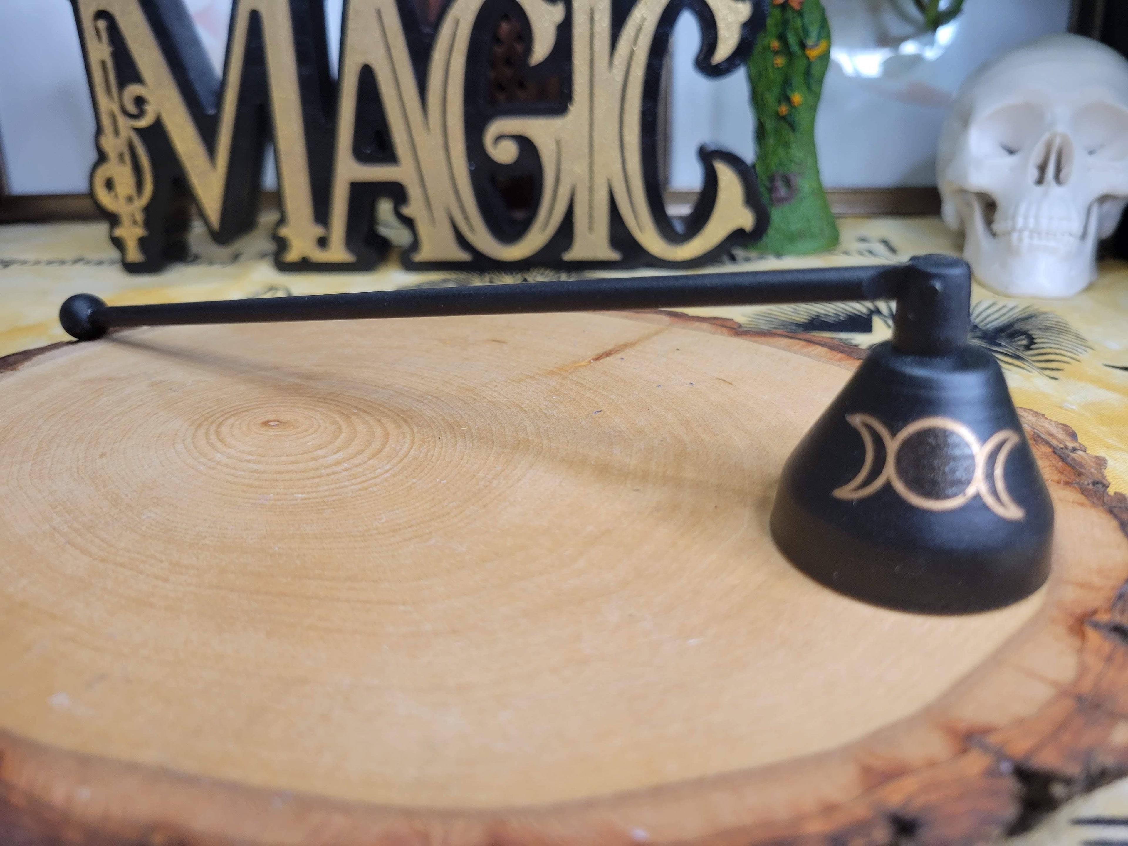 Handmade Iron Mini Snuffer ,Triple Moon Snuffer, Pentacle Sn