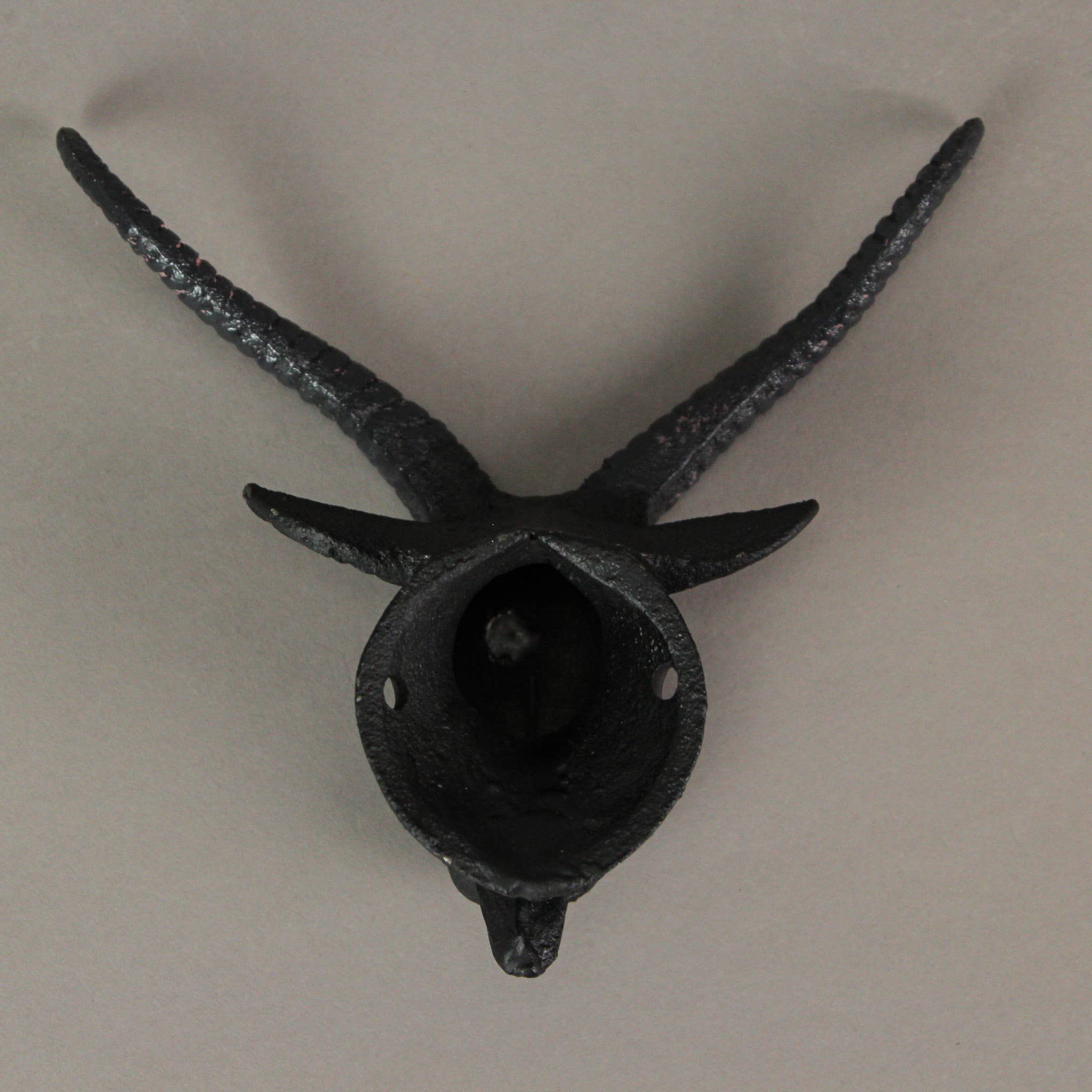 Set of 2 Black Cast Iron Baphomet Decorative Wall Hook Decor