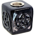 Ceramic Mini Candle Holder Cube - Pentacle Black (Each)