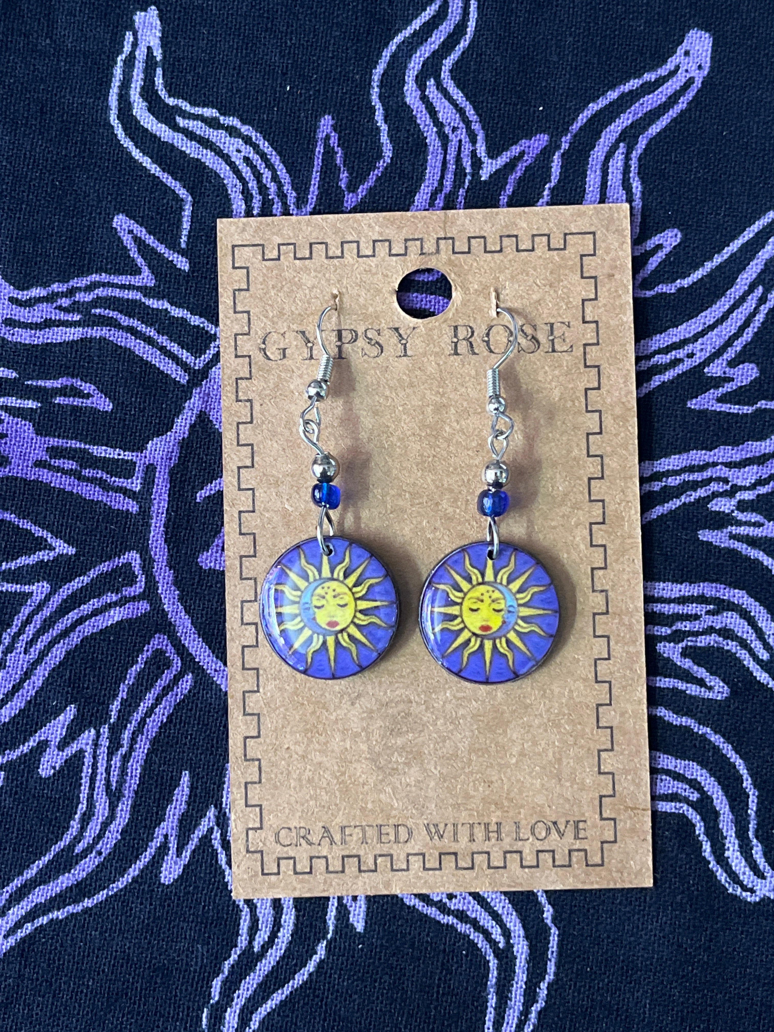 ACRYLIC SUN AND MOON EARRINGS