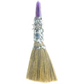 Gemstone Wicca Broom 8in - Amethyst w/ Silver Triple Moon