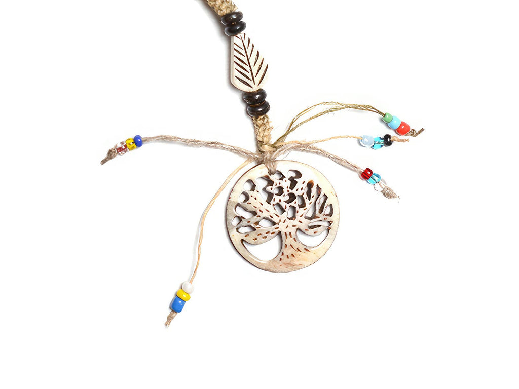 Life's Force Tree Hemp Bone Key Ring Keychain