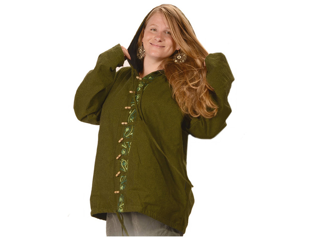 Tree Of Life Cotton Ari Embroidered Heavy Weight Hoodie