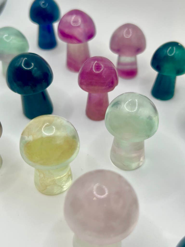 Fluorite Mushroom Carving - Freestanding Mushroom Carving