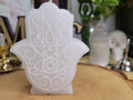 White Hamsa Candle, Hamsa Decor Candle,  Figurine Candle Evil Eye Protection Candle Spell Candle