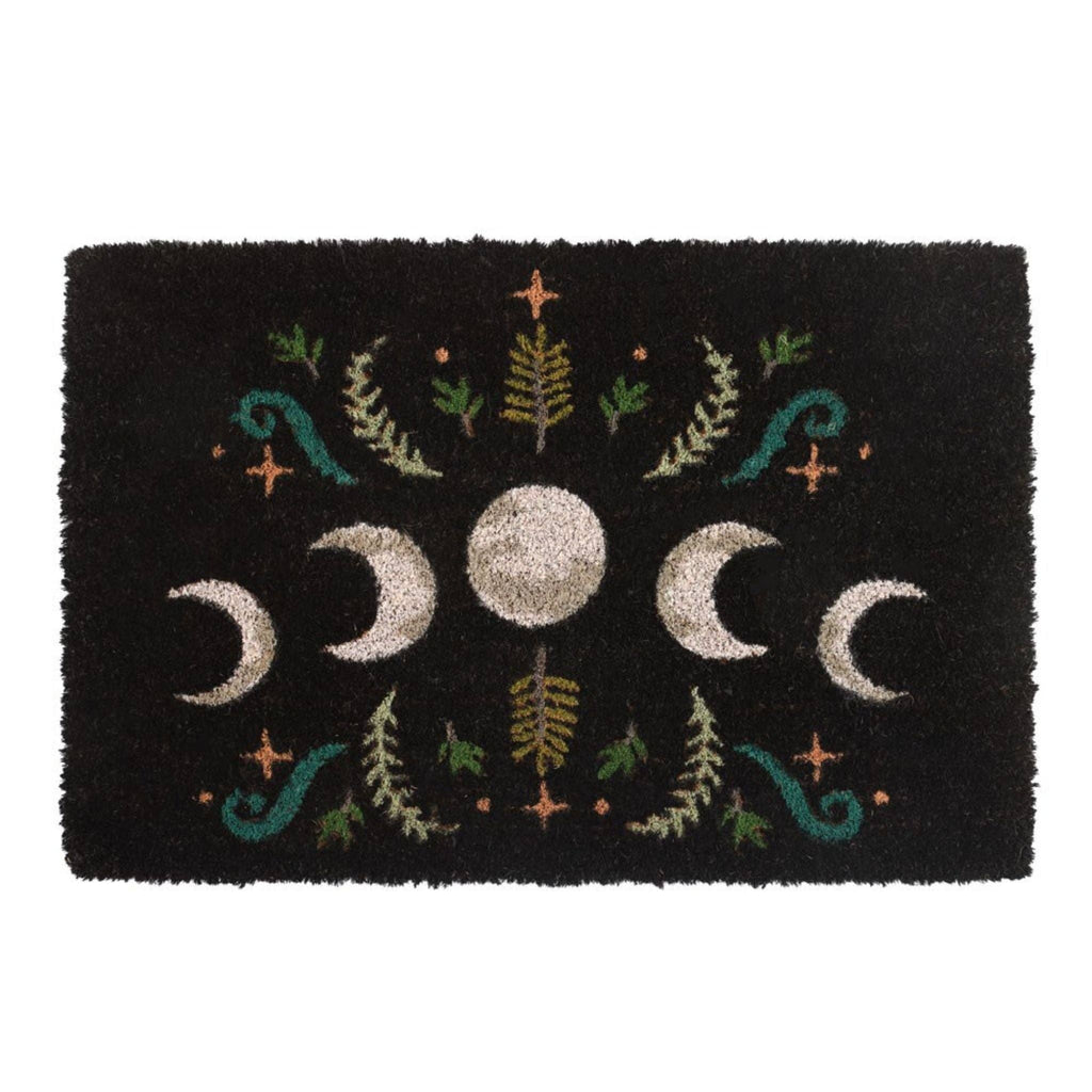 Black Dark Forest Moon Phase Doormat.