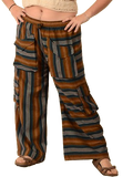 Cotton Striped Aladdin Flare Pants