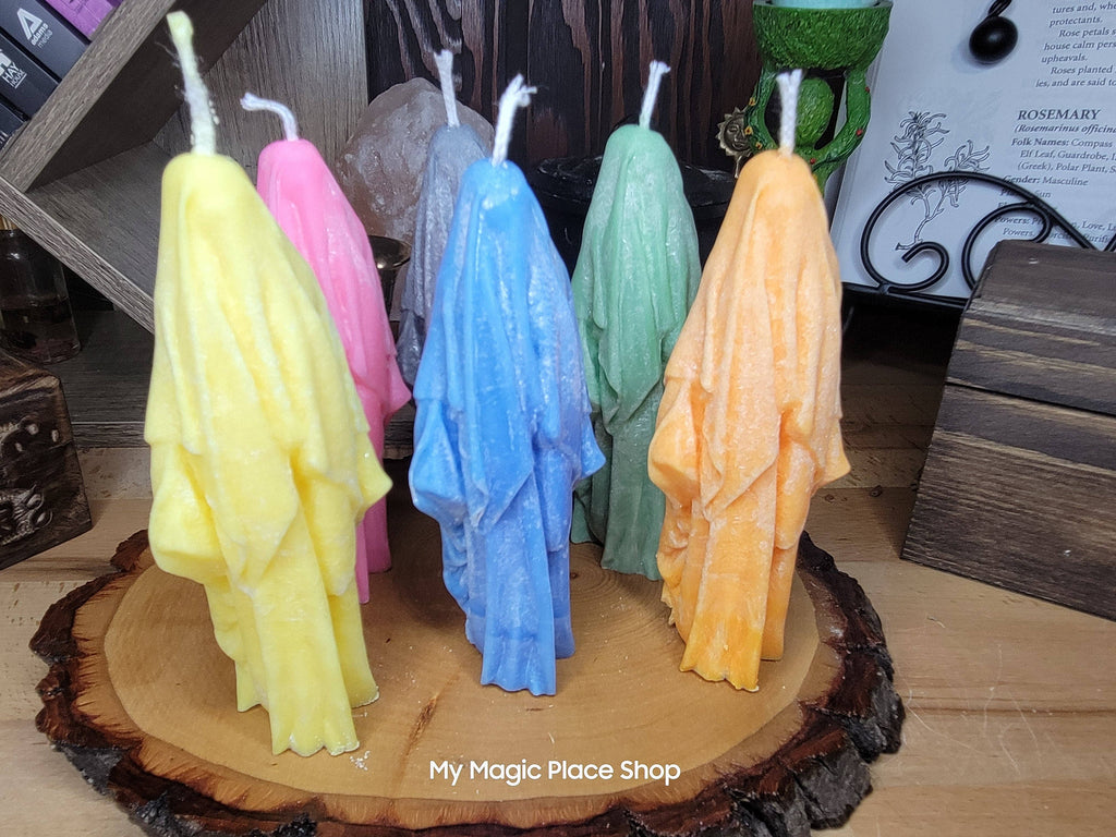 Ghost Handmade Candle , Palm wax Candle ,white Ghost candle
