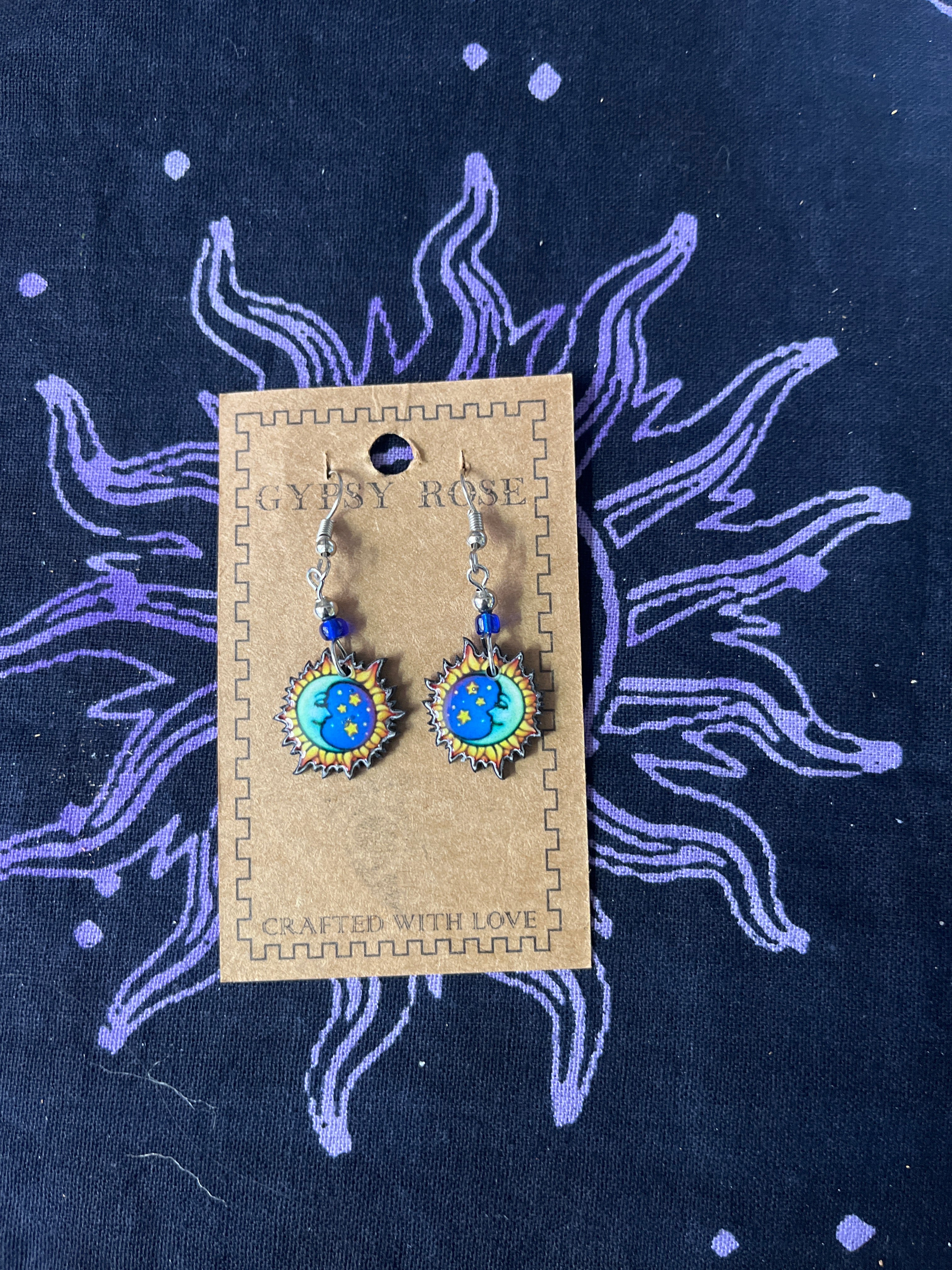 ACRYLIC SUN AND MOON EARRINGS