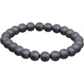 Elastic Bracelet 8mm Round Beads - Matte Hematite (Each)