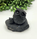 Shungite Figurine Owl and Owlet - EMF Protection (6.5x4x5cm)