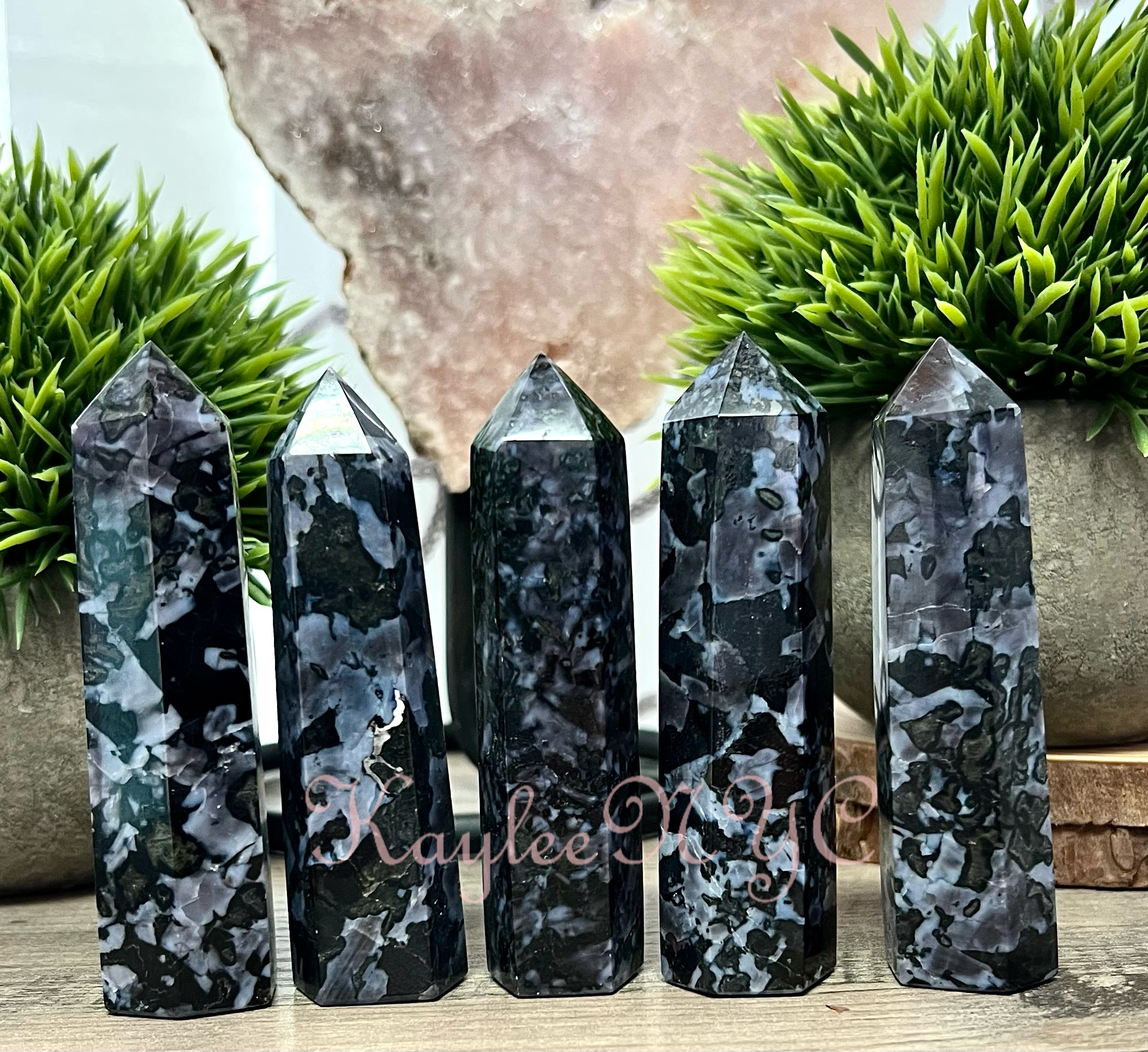 Natural Indigo Gabbro Aka Merlinite Tower