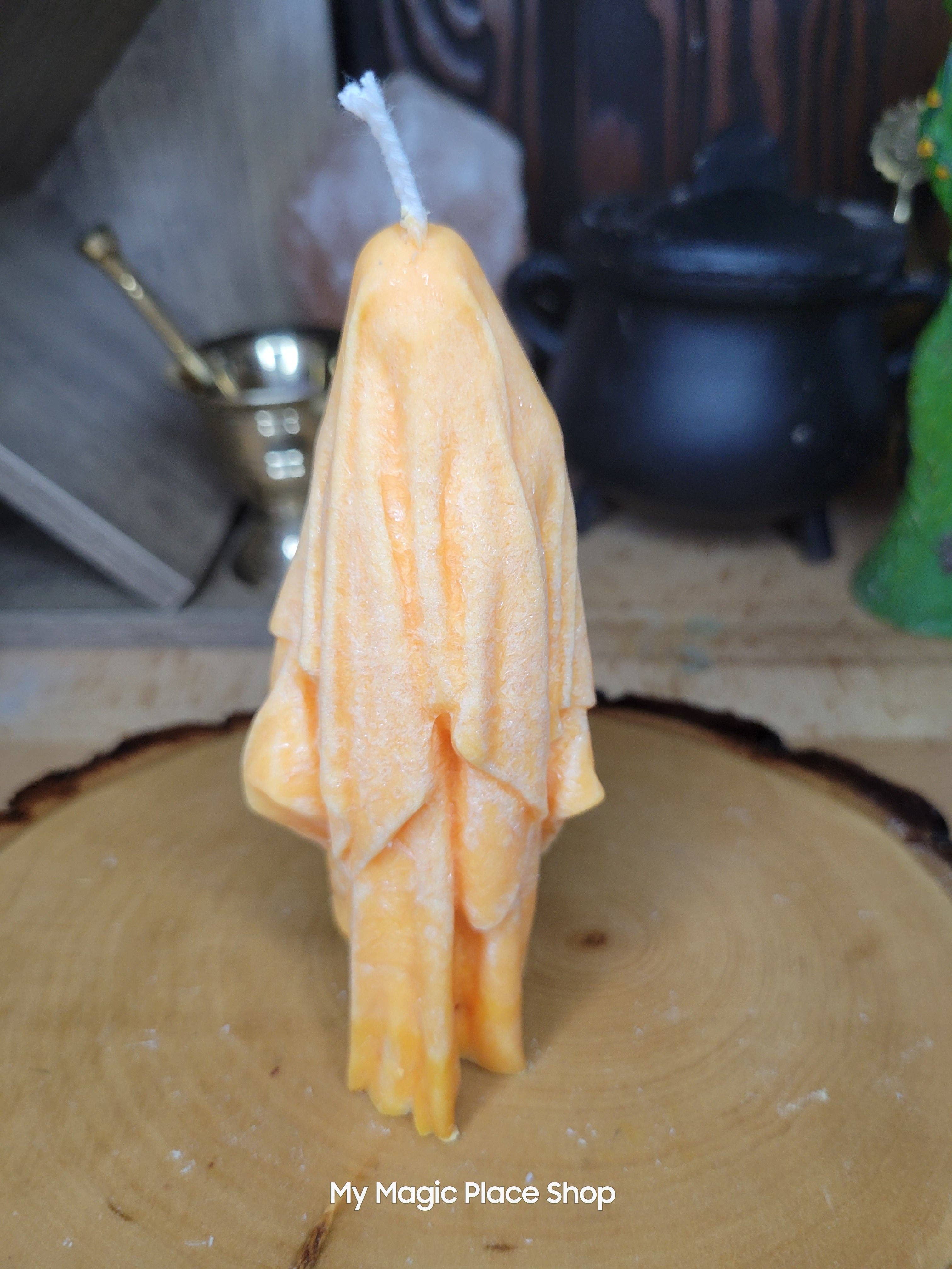 Ghost Handmade Candle , Palm wax Candle ,white Ghost candle