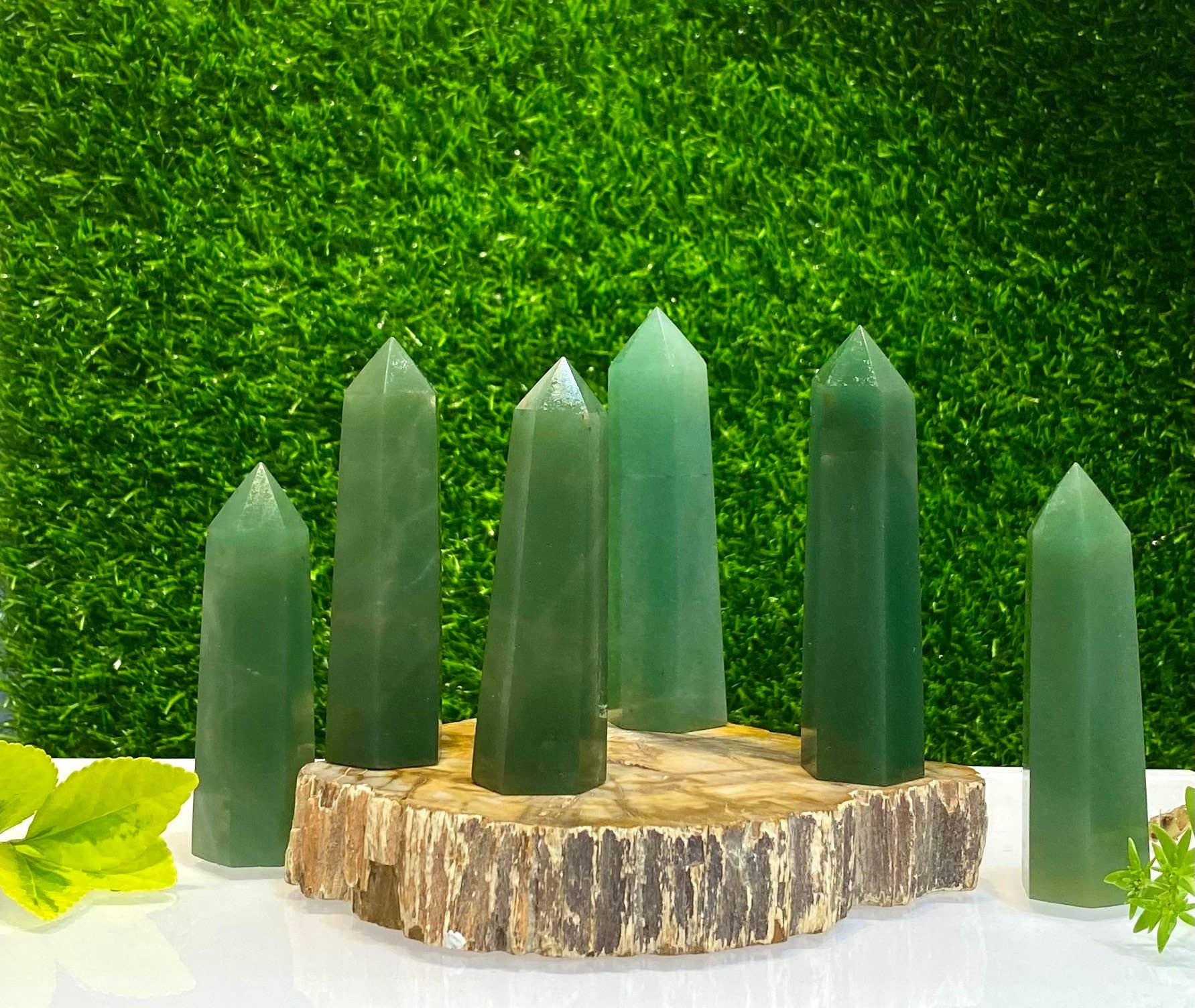 Natural Aventurine Obelisk Tower Point Crystal Healing