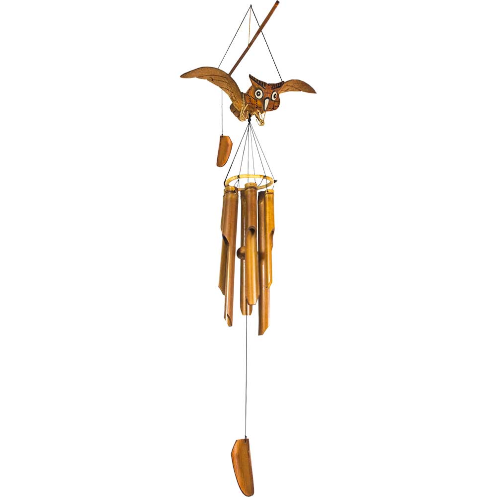 Bamboo Windchime Animated - Owl