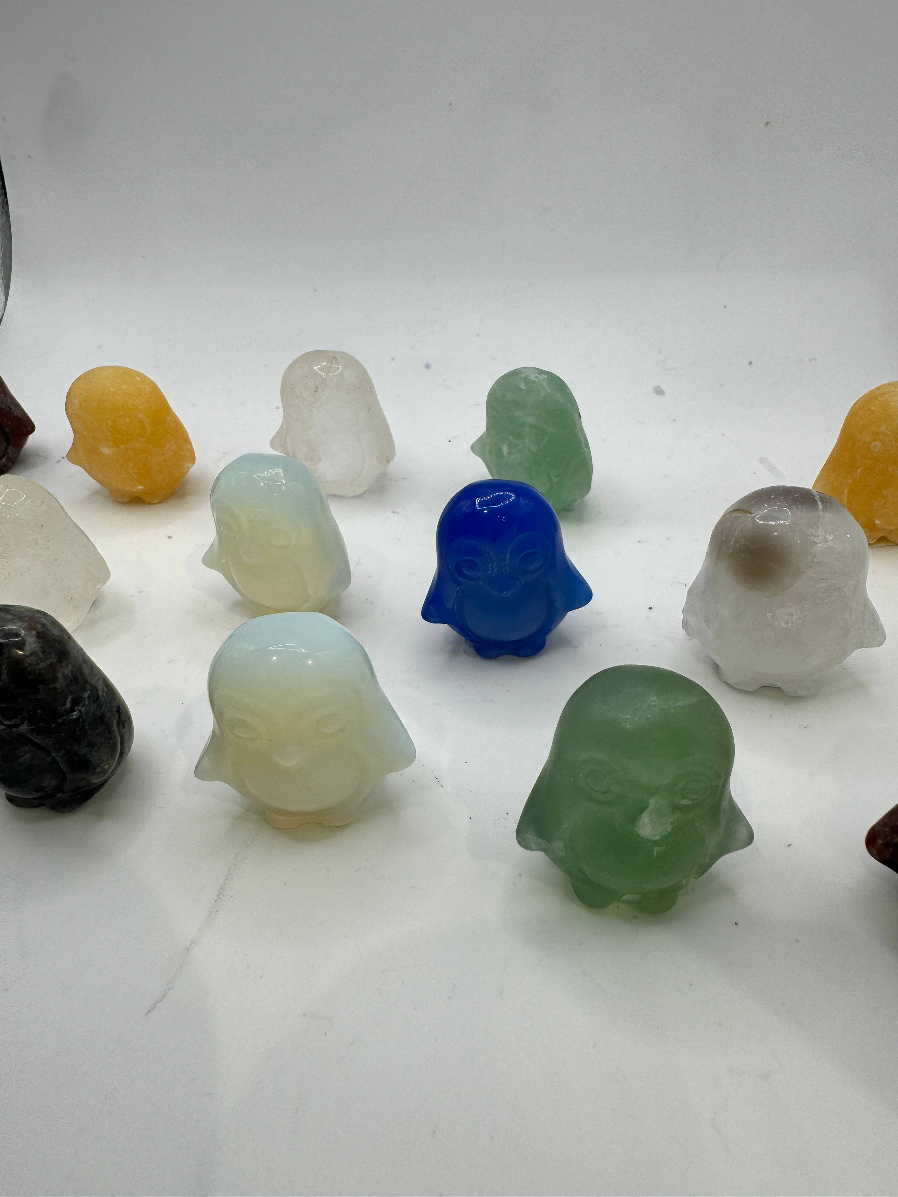 Penguin Crystal Carvings - Assorted Crystal Types