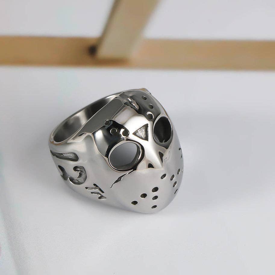 Punk Skull Titanium Steel Ring Men's Unisex Adjustable Ring