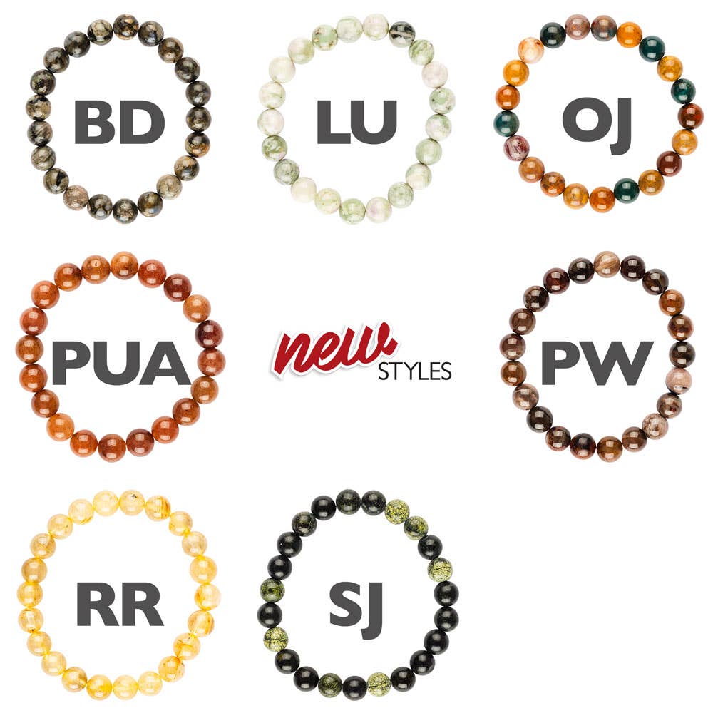 8mm Crystal Gemstone Energy Bead Stretch Bracelets