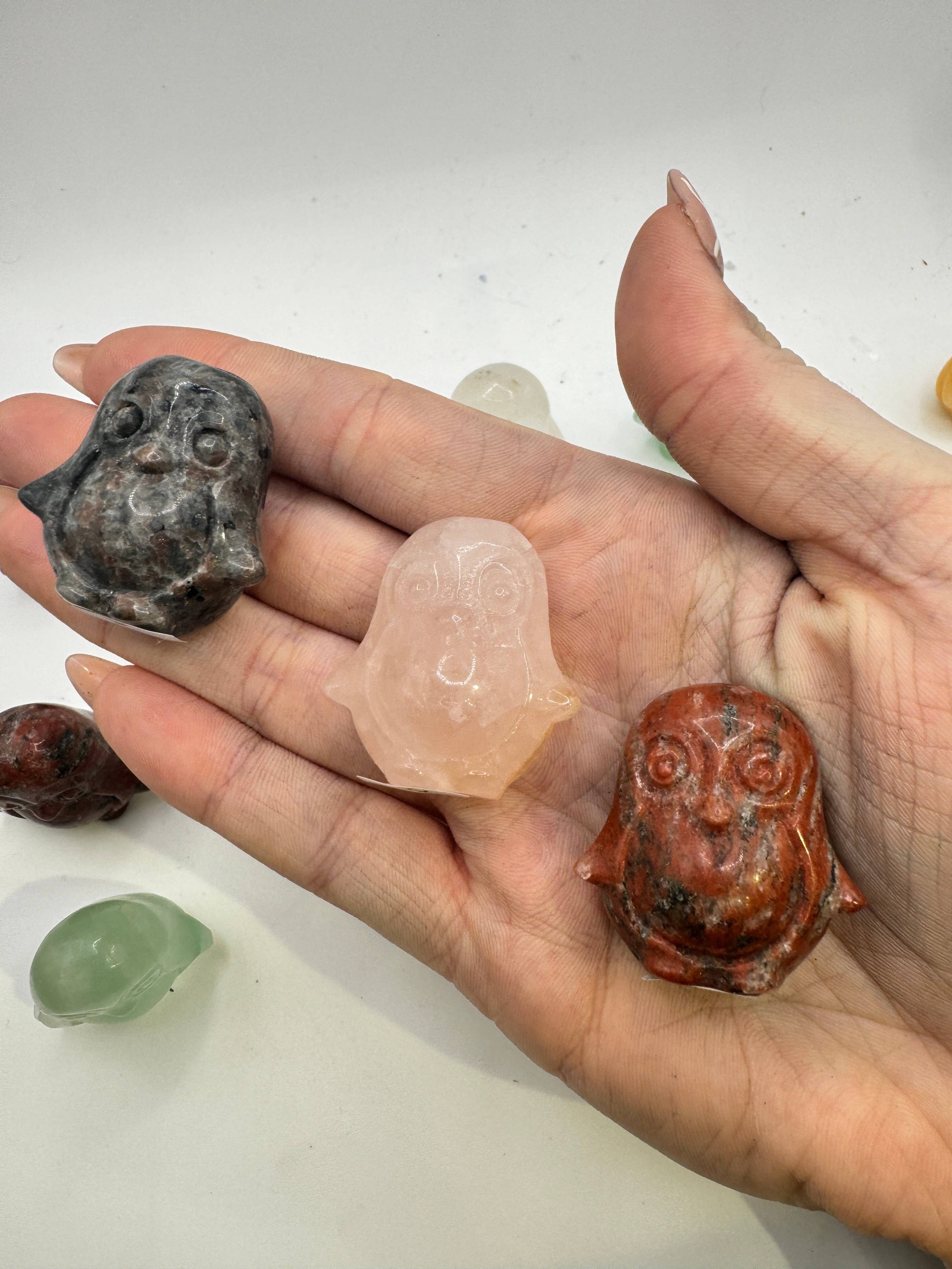 Penguin Crystal Carvings - Assorted Crystal Types
