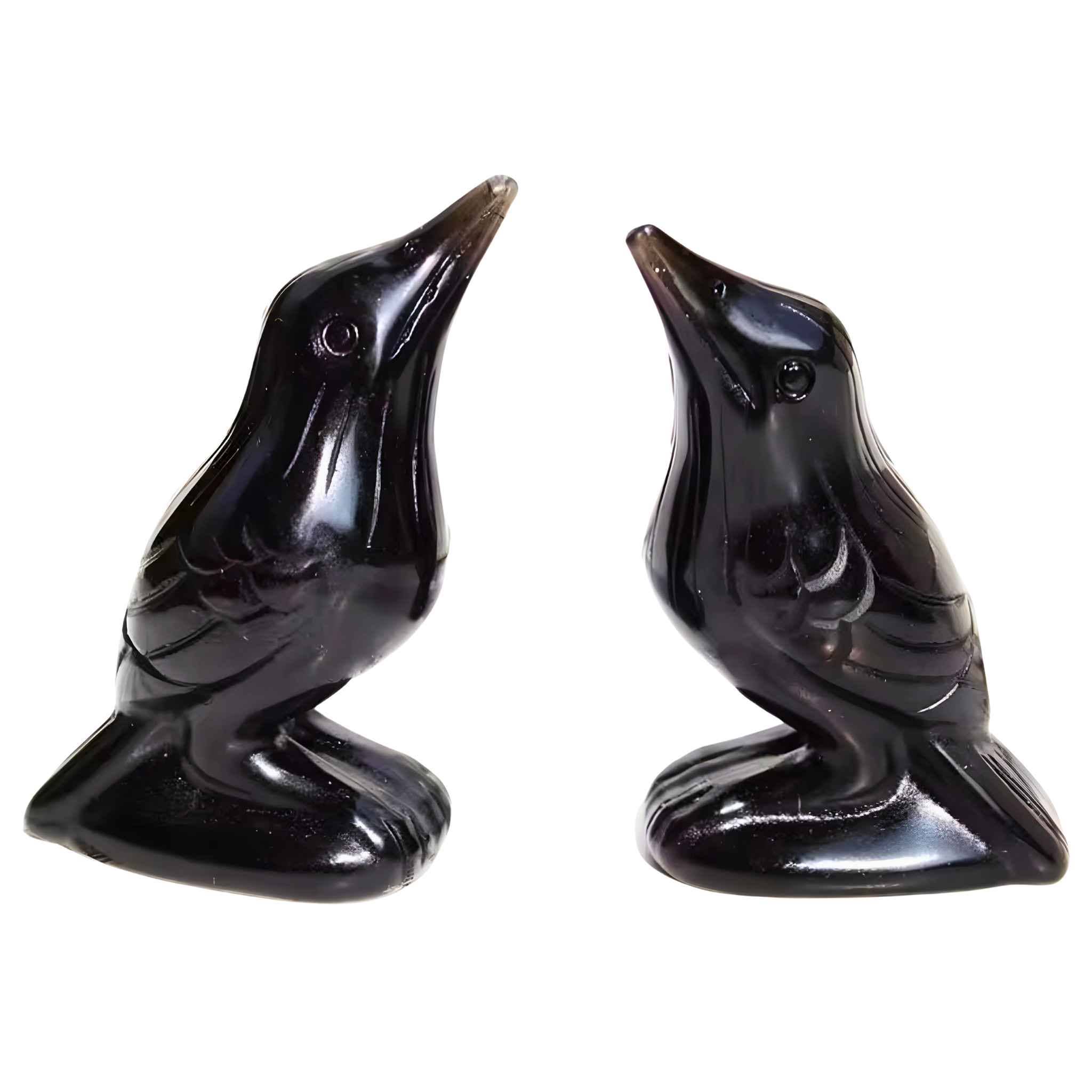 Hand Carved Obsidian Crow.