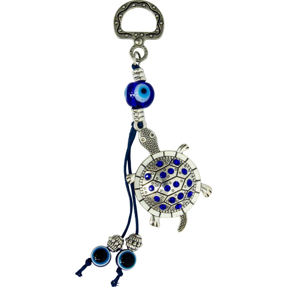 Glass Evil Eye Talisman - Turtle w/ Gems