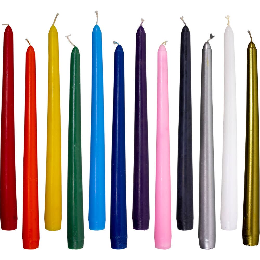 Taper Candles Assorted Colors 10"