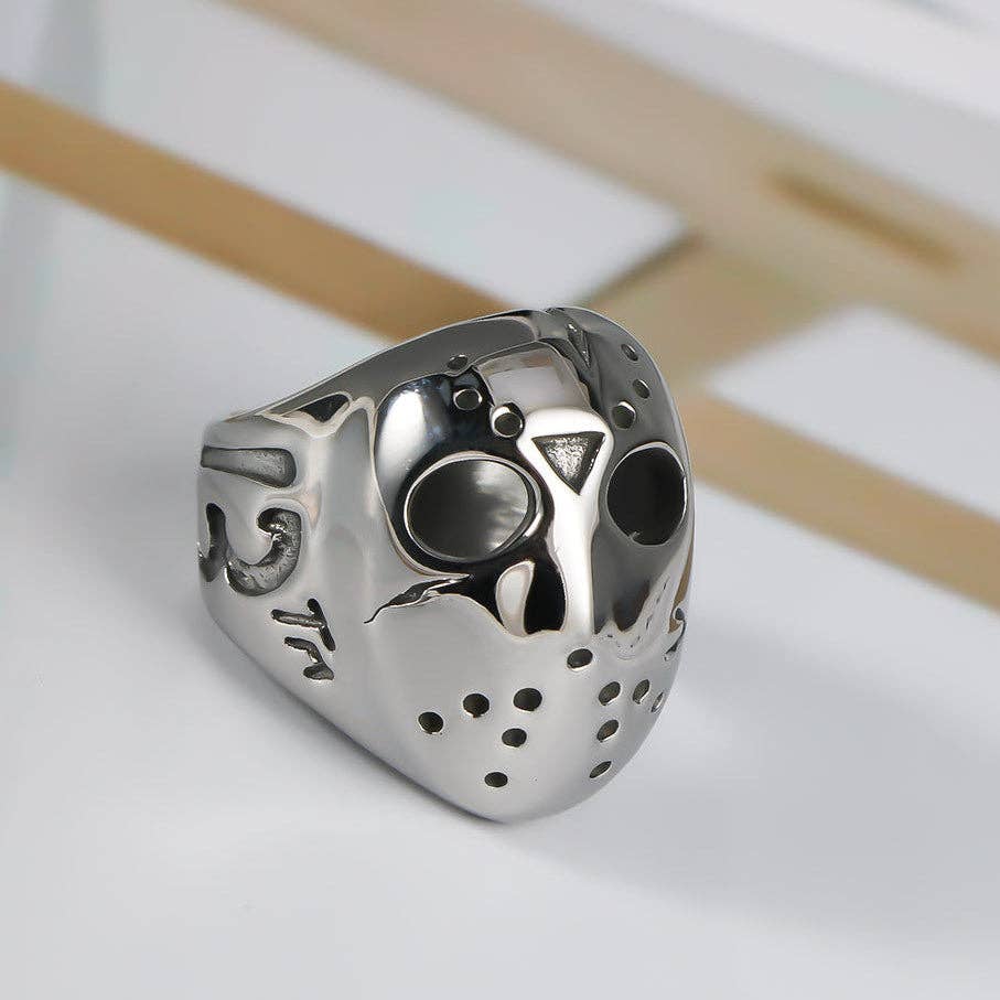 Punk Skull Titanium Steel Ring Men's Unisex Adjustable Ring