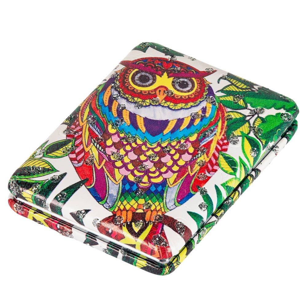 OWL COMPACT MIRROR ASSORTED COLORS