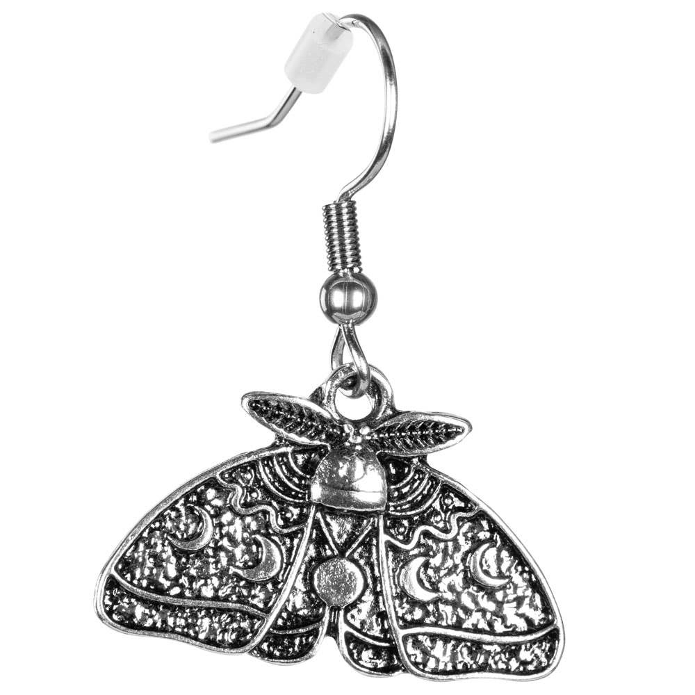ANTIQUE SILVER  MOTH  EARRINGS