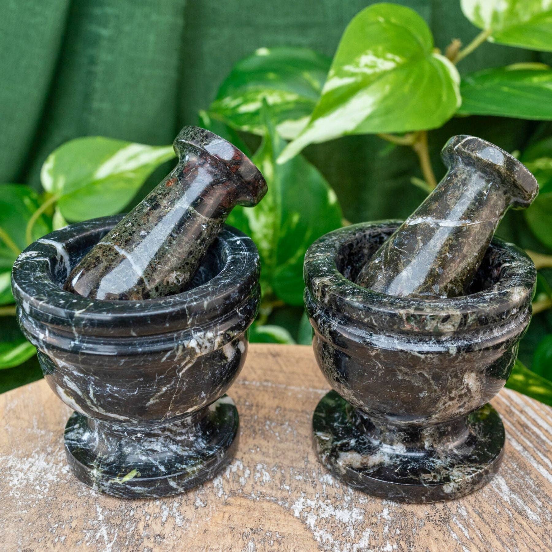 Black Zebra Mortar and Pestle.