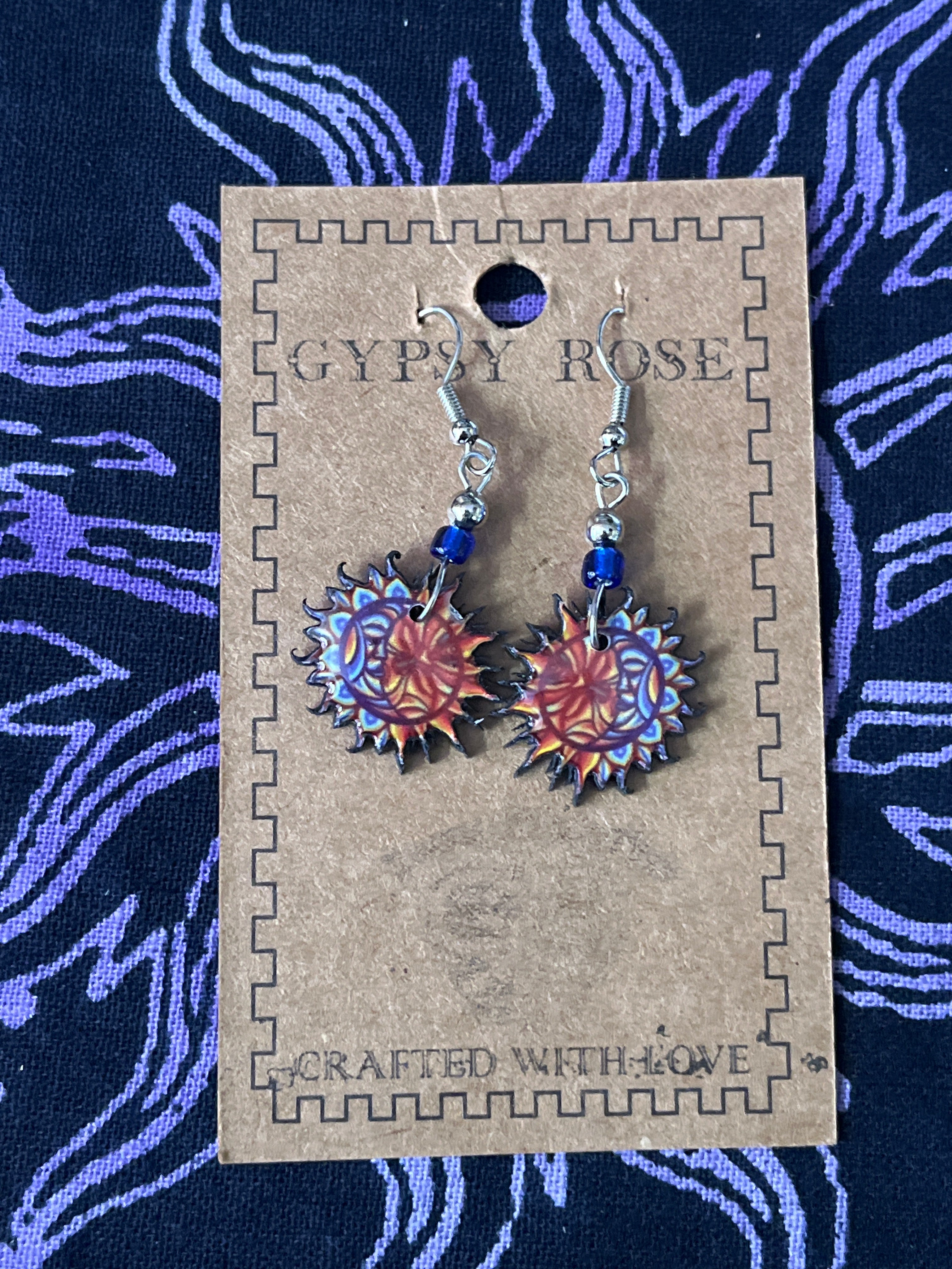 ACRYLIC SUN AND MOON EARRINGS