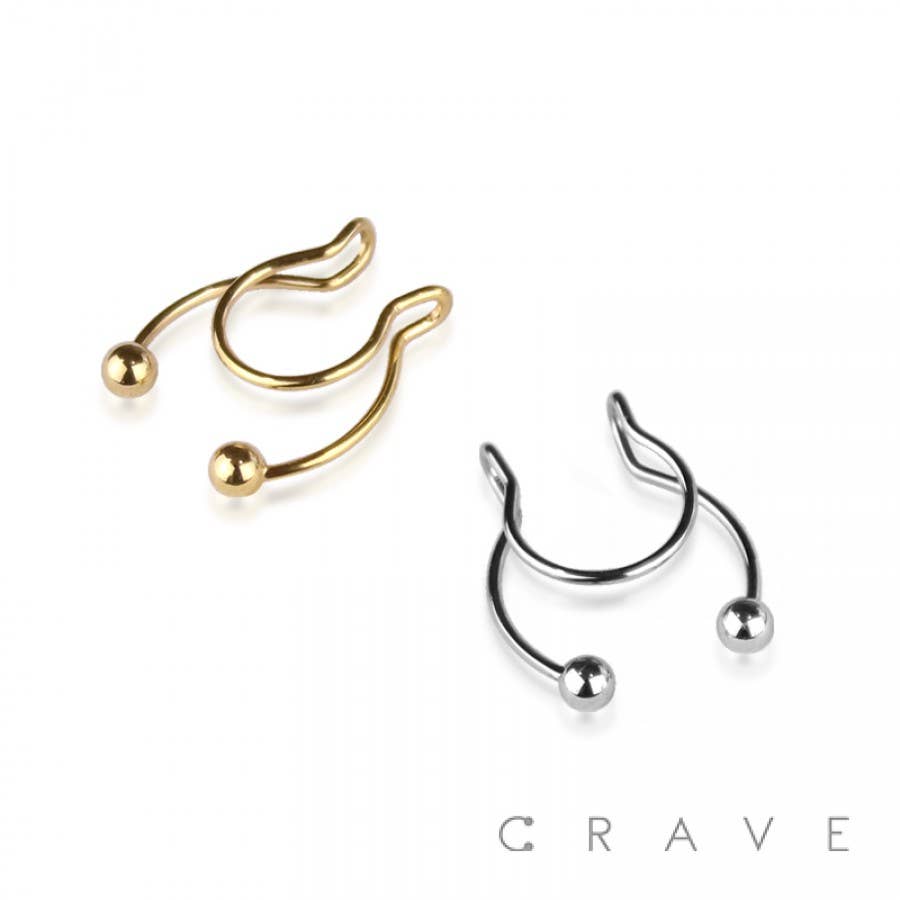 316L SURGICAL STEEL FAKE SEPTUM HORSESHOE