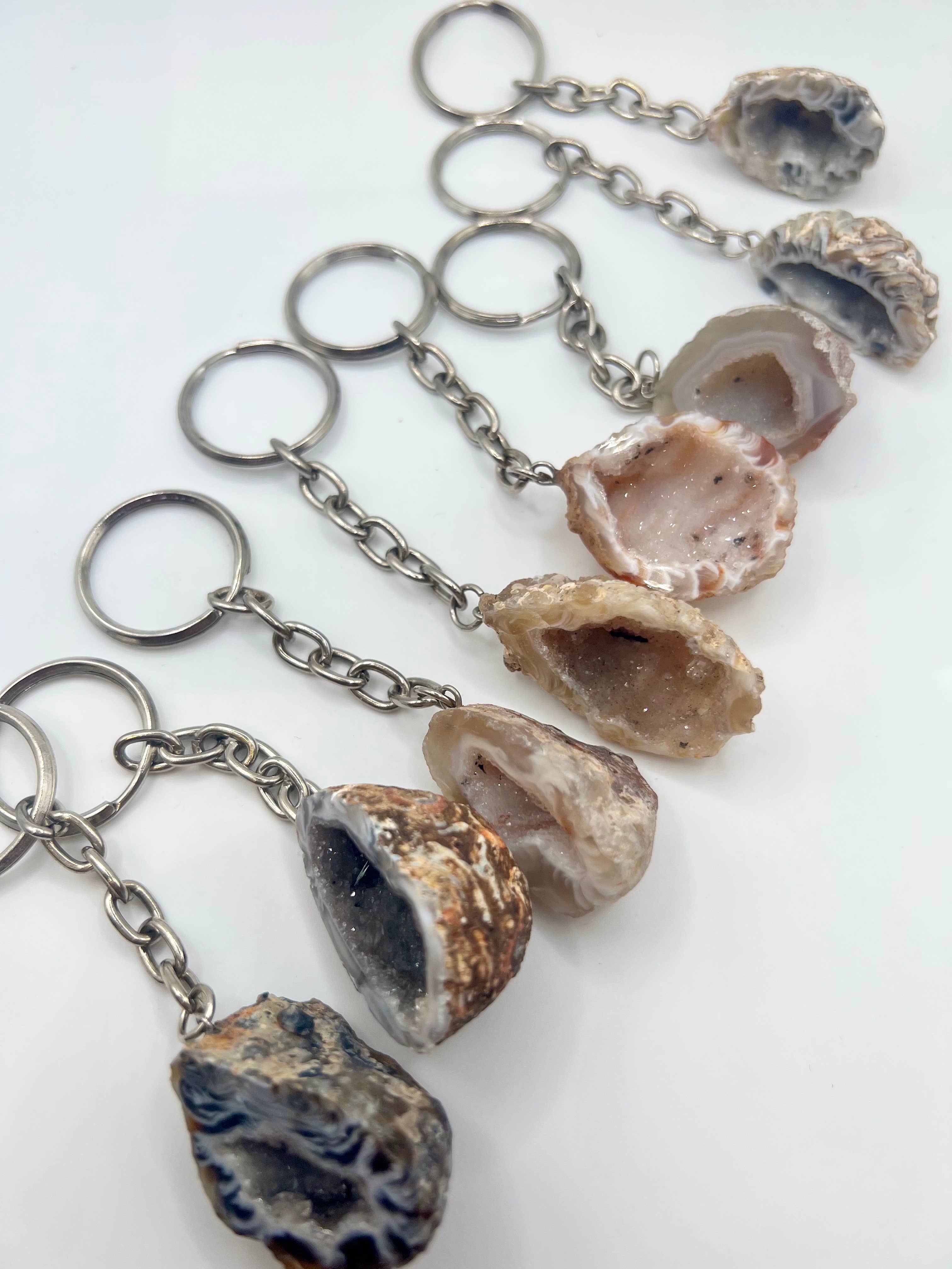 Agate Crystal Keychain