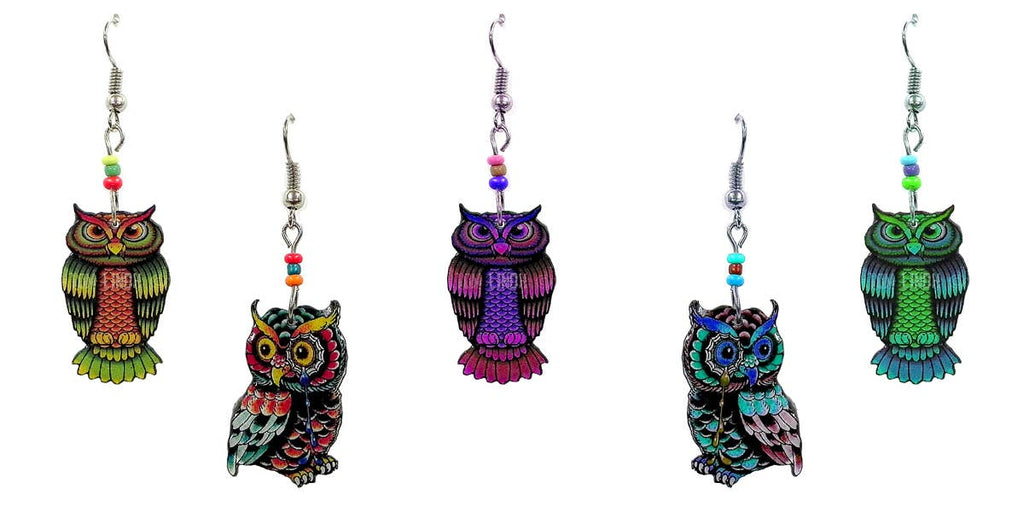 ACRYLIC OWL EARRINGS
