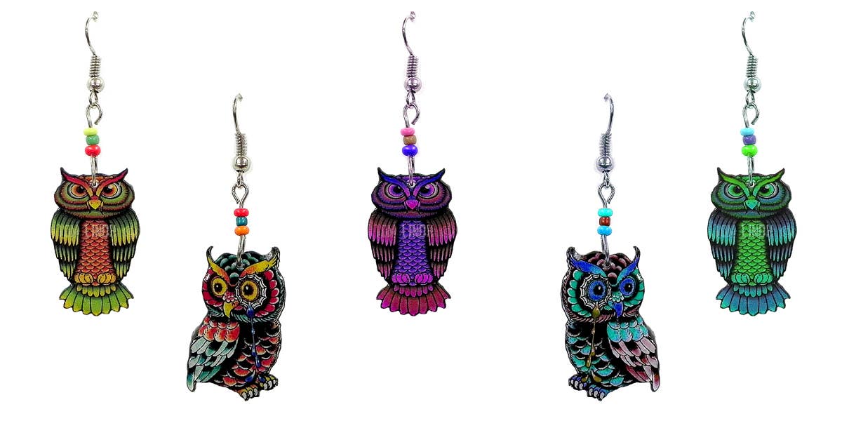 ACRYLIC OWL EARRINGS