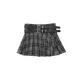 Trendy High-Waisted Plaid Shorts with Dual Belts