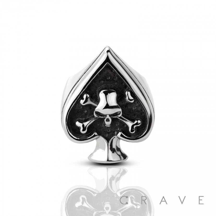 SS DEATH SKULL POSION HEART BOTTLE RING