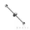 SKULL HEAD 316L SURGICAL STEEL INDUSTRIAL BARBELL