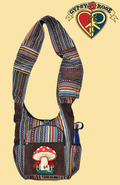 Corduroy Gheri Embroidered Mushroom Crossbody Bag