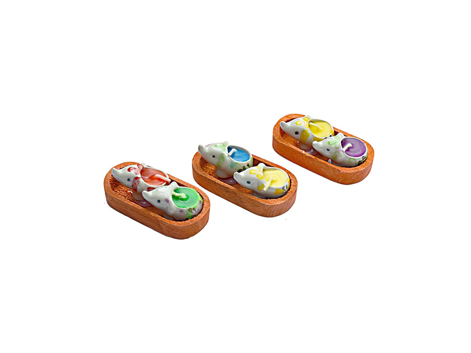 Lucky Twin Elephants In A Boat Scented Mini Candles