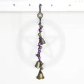 Witch's Bell: Long Braided Twine, Pentacle Charm, Colorful Beads - Handcrafted