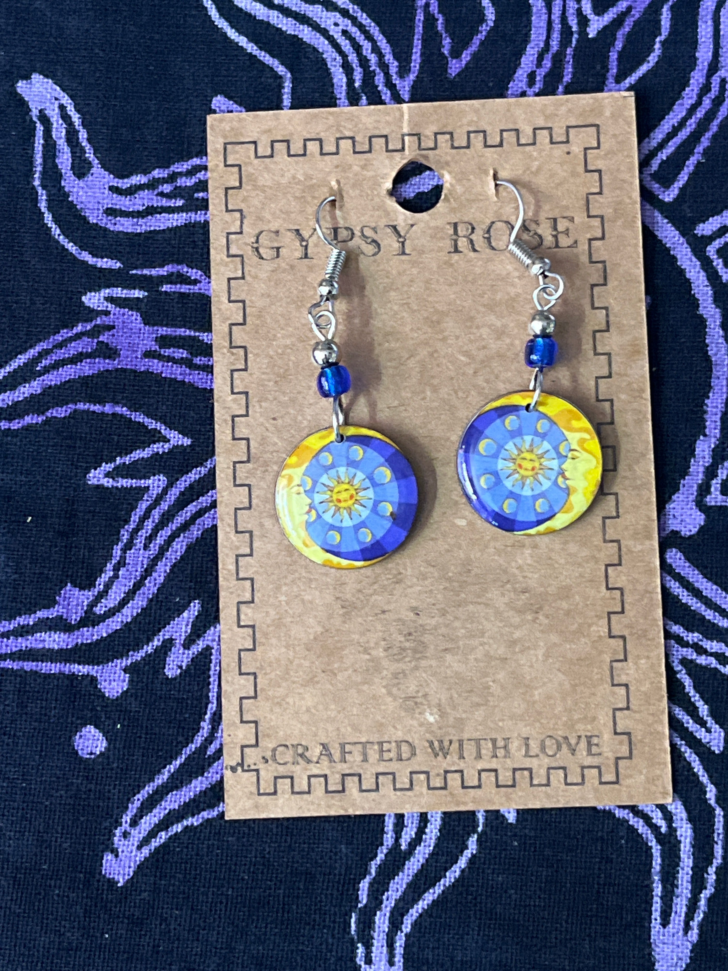 ACRYLIC SUN AND MOON EARRINGS