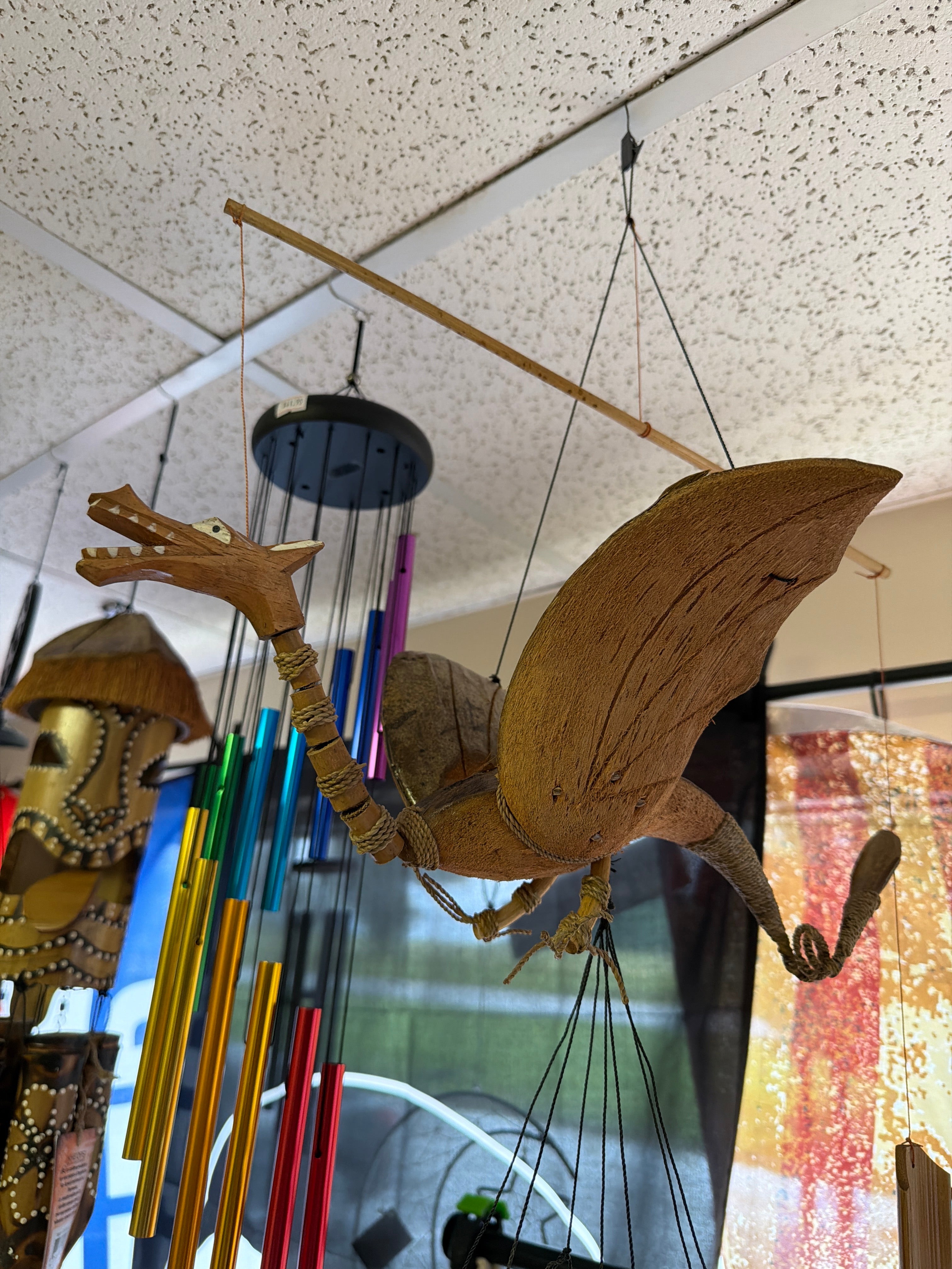 Bamboo Windchime Animated Dragon