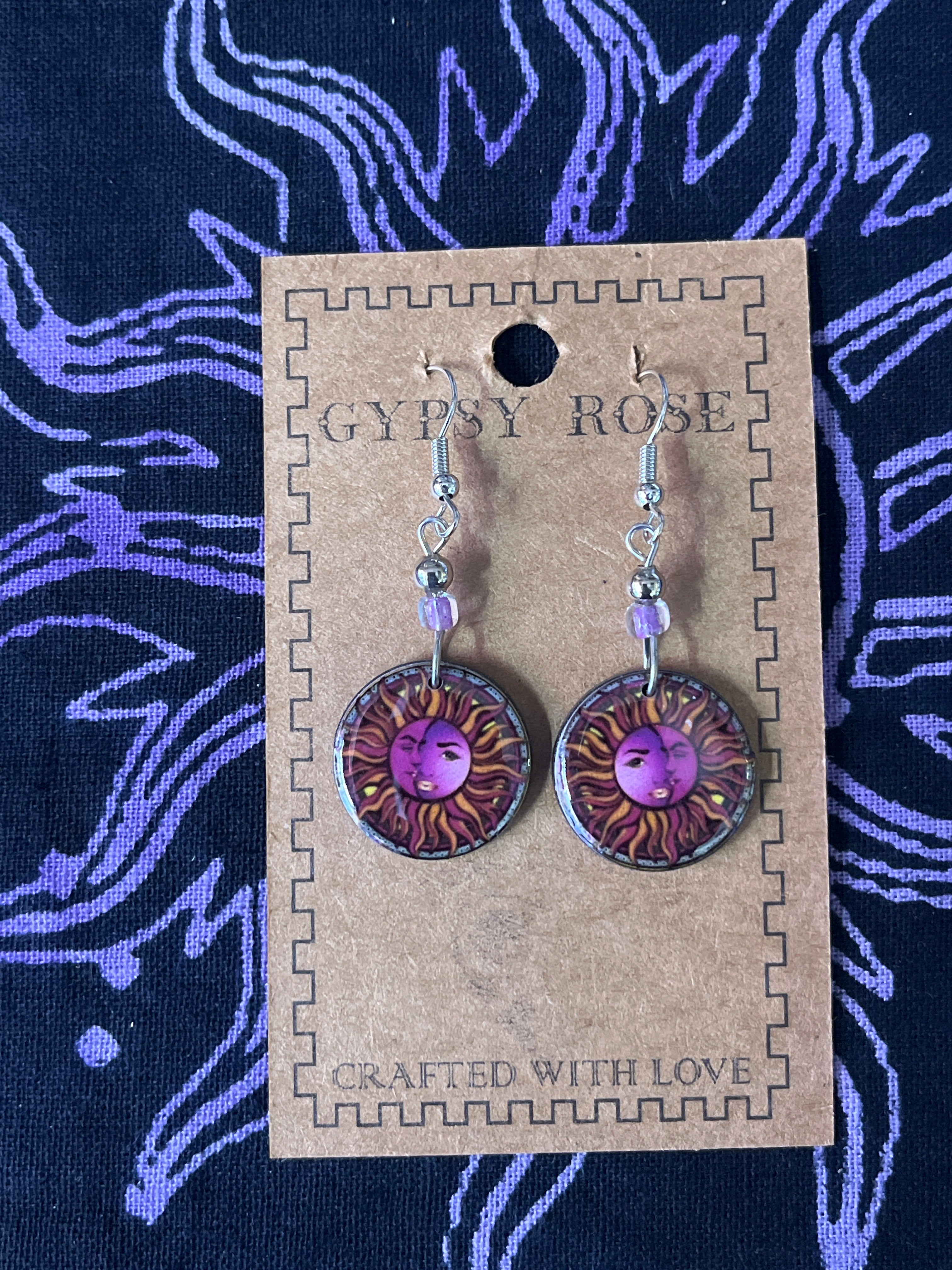 ACRYLIC SUN AND MOON EARRINGS