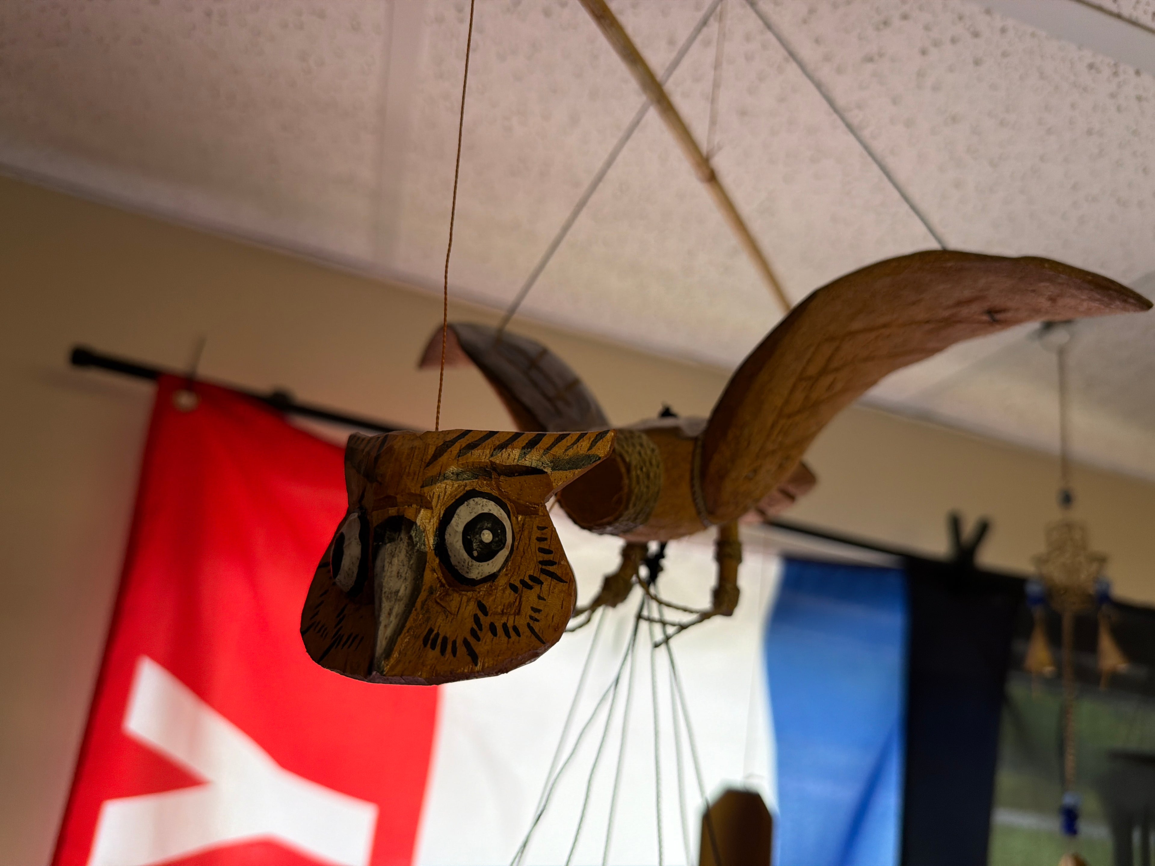 Bamboo Windchime Animated - Owl